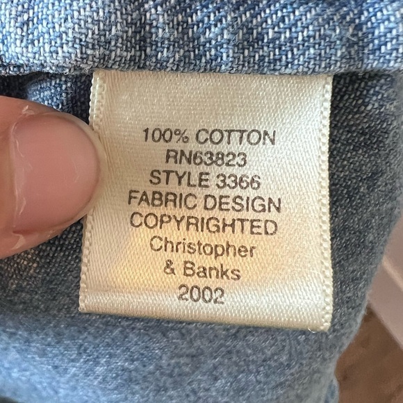 VNTG Y2K Christopher & Banks Denim Jumper Mini Shift Dress - Picture 8 of 9